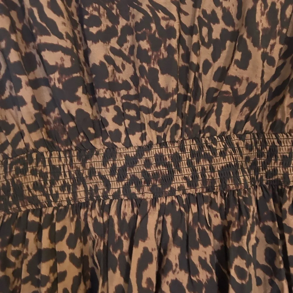 Rebecca Minkoff Brown Leopard Long Sleeve Mini Dress XS